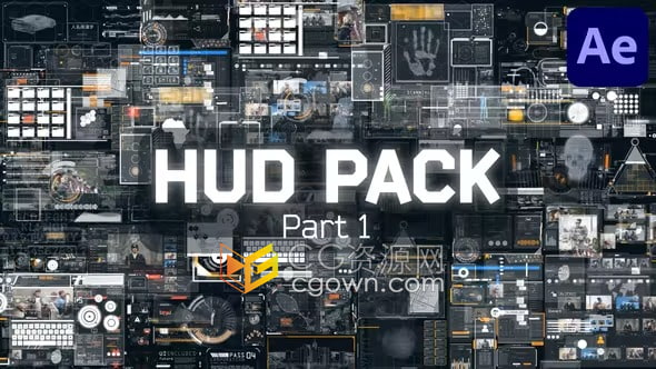 56种3D全息技术界面HUD高科技元素带音效下载-AE模板