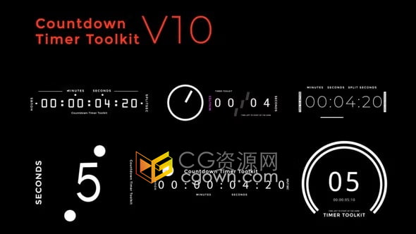 Countdown Timer Toolkit V10销售倒计时数字计时器工具包-PR倒数模板