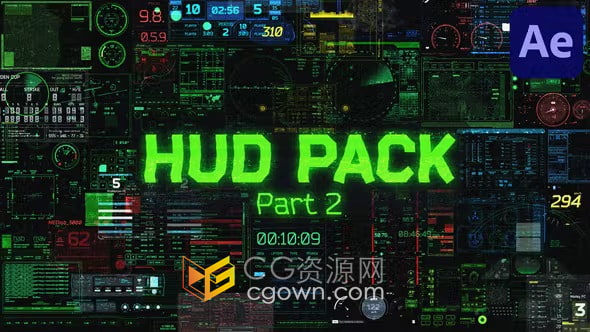 HUD元素包第2部分含54种高科技元素免费下载Part2-AE模板