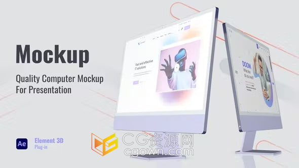 AE模板-網(wǎng)站介紹圖書展覽會議宣傳產(chǎn)品推廣Web Promo Desktop Mockup