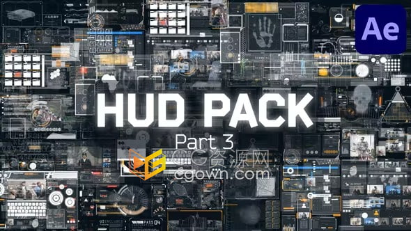 带音效18种3D模块化高科技元素HUD Pack- Part3免费下载AE模板