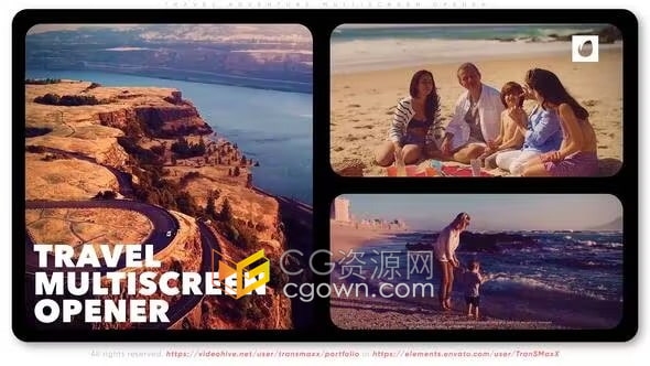 多屏风格开场白旅行冒险宣传度假酒店广告AE视频模板