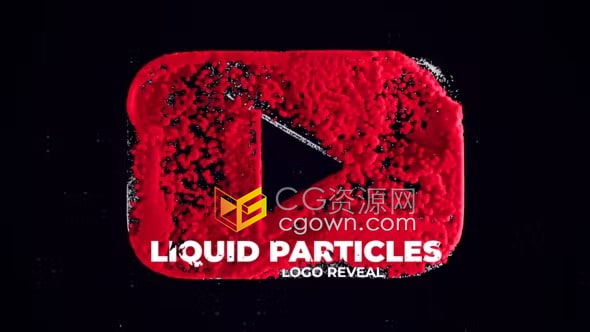液体粒子标志动画Youtube Liquid Particles Logo-AE模板