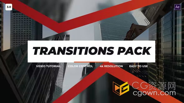 不规则图形拼接转场效果Transitions Pack 3.0-AE视频模板