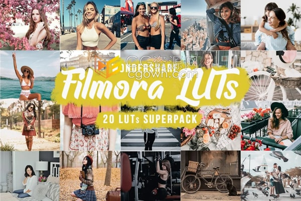 Filmora LUTs 20组视频调色预设多种风格