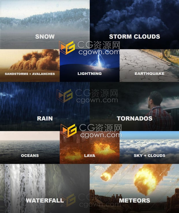 Natural Elements 4K视频特效合成素材乌云闪电龙卷风自然天气灾害