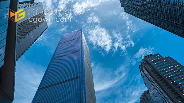 城市摩天大楼天空延时风光摄影实拍视频素材