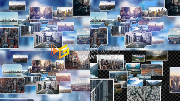 企业商务科技公司信息技术图片发散效果视频相册AE模板