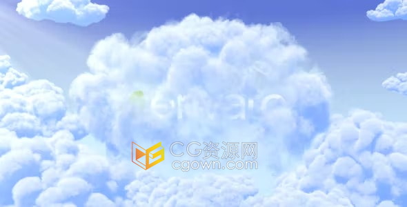 AE模板-云团溃散标志显示动画cloud logo