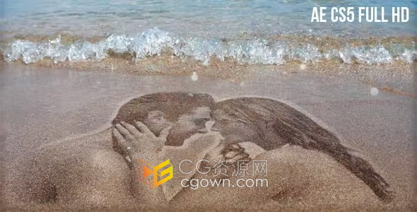 AE模板-真實(shí)海灘自然潮汐場景海浪沙灘顯現(xiàn)浪漫情人節(jié)愛心圖文視頻相冊