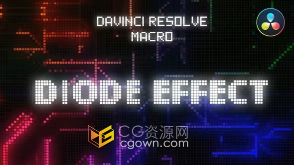 DaVinci Resolve达芬奇预设-创建闪烁发光像素化LED二极管屏幕效果