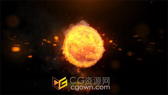 火焰燃烧炫酷大气消防宣传推广LOGO动画AE模板