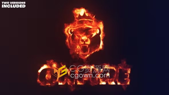 AE模板-火热能量火焰燃烧标志On Fire Logo Reveal