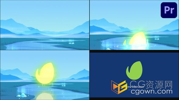 大气自然山水动画LOGO标题动画企业介绍PR模板