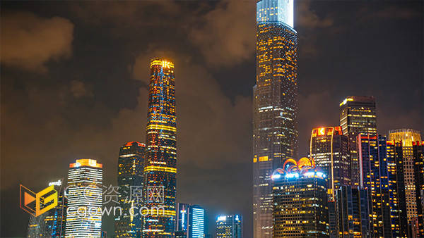 震撼延时广州国际金融中心城市夜景实拍视频