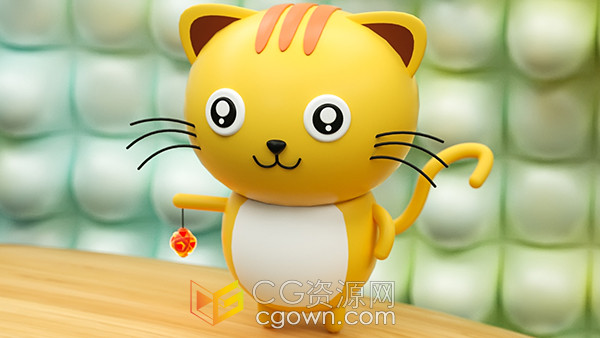 C4D可爱卡通动物小猫咪角色形象三维模型