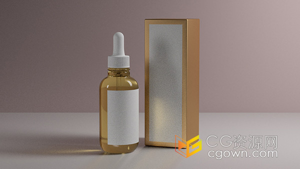 C4D免洗锁水精华液化妆品产品包装模型
