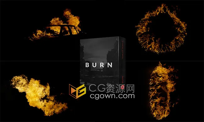 212个灼热火焰燃烧效果天花板门汽车4K分辨率视频素材Burn