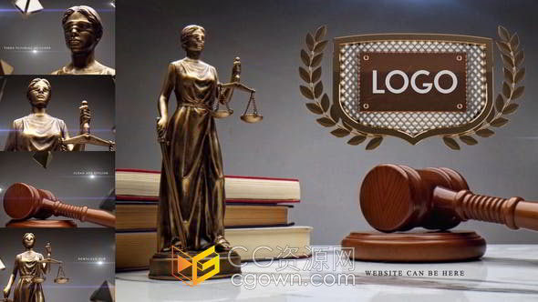公正执法律师政治威严大气LOGO标志动画AE模板