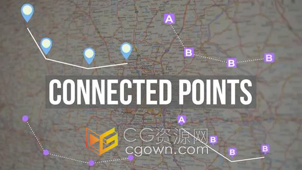 Connected Points FCPX插件12条带点的连接线路径动画