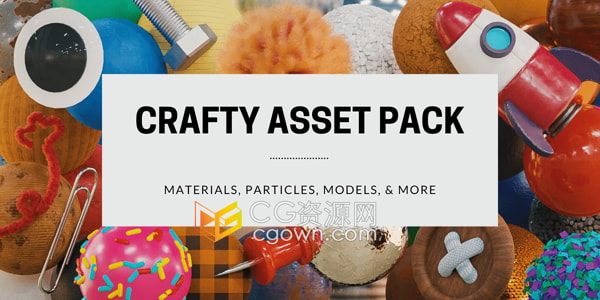 Crafty Asset Pack v1.2 Blender插件100种材质粒子模型预设库浏览器