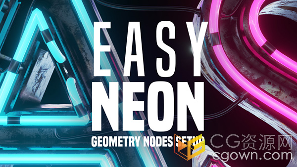 Easy Neon V1.6 Blender插件霓虹灯发光灯管生成器