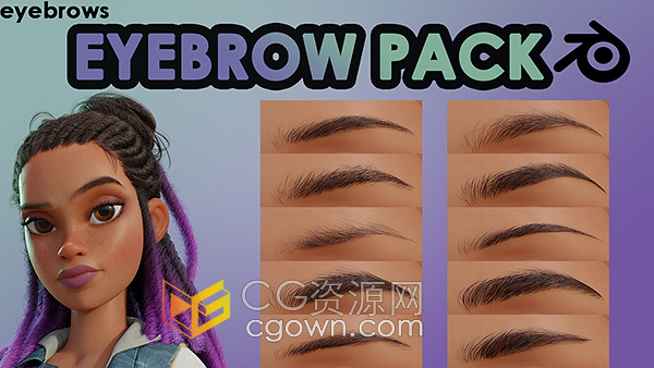 Eyebrow Pack Blender插件眉毛10种预设包