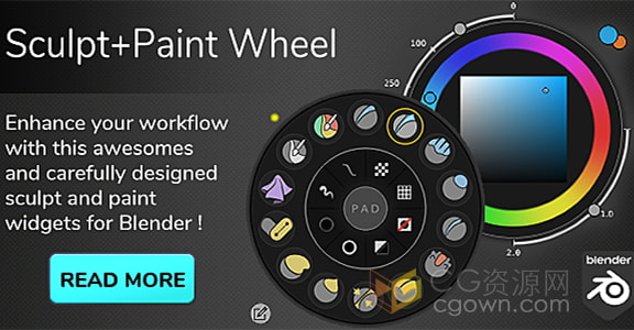 Blender插件Sculpt-Paint Wheel v3.0.3雕刻绘画工具