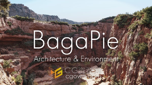 BagaPie Assets v3.0.2 Blender插件自然环境植物石头预设