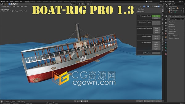 Blender插件Boat-Rig Pro V1.3b装配船只工具