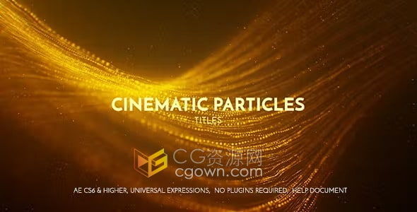 Cinematic Particles Titles AE模板金色线条粒子背景宣传视频片头