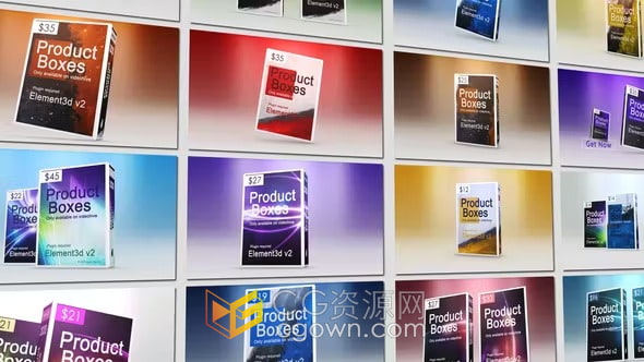 12个场景展示三维书本立体盒子包装产品广告-AE视频模板