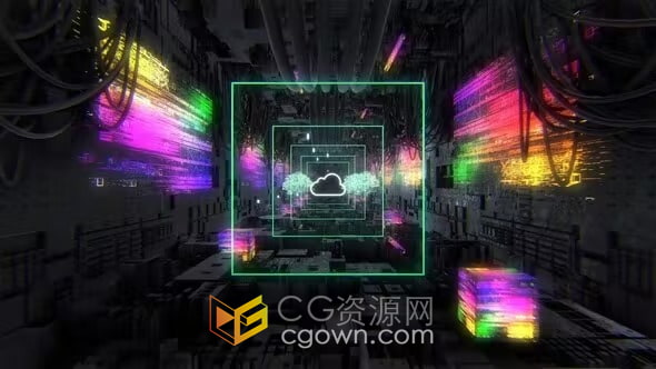 酷炫高科技赛博朋克氛围游戏电脑科技宣传视频AE模板