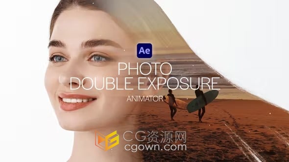 AE模板-照片双重曝光动画视觉特效Photo Double Exposure Animator