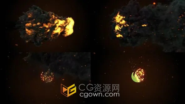 爆炸火焰燃烧特效视频片头LOGO动画AE模板下载