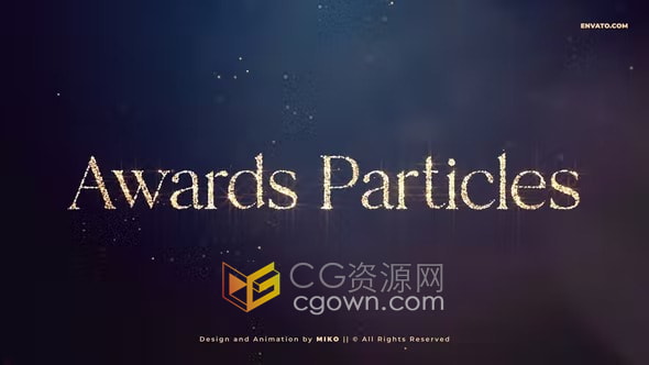 Particles Awards Titles AE模板金色粒子华丽颁奖典礼宣传视频片头