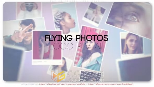 Flying Photos Logo AE模板飞行照片动画演绎标志视频片头