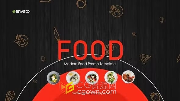 Food Promo V3 AE模板食品促销美食菜单介绍广告视频