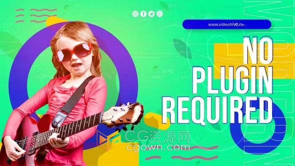 明亮色彩图形元素活力儿童广告宣传视频制作AE模板