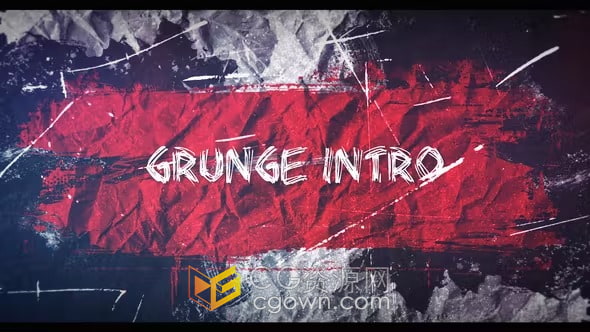AE模板-复古摇滚音乐宣传片头Grunge Intro
