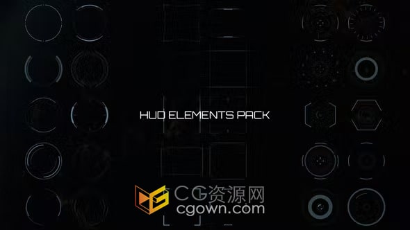 HUD Elements AE模板30组科技圆圈元素图形动画