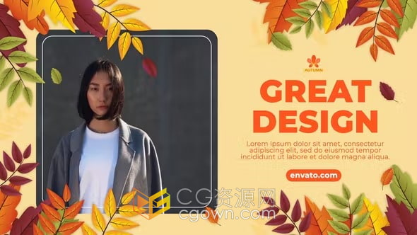 秋季特卖购物促销秋天风格设计视频效果-PR模板