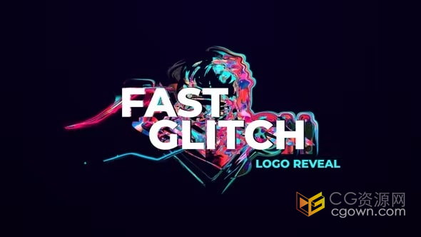 AE模板-游戏故障电子竞技分形动画标志片头Fast Glitch Logo Reveal