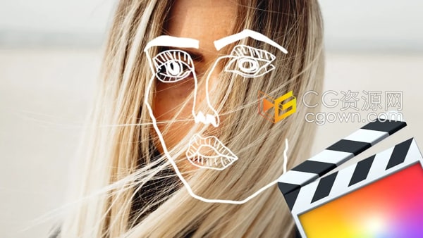 Disclosure Face Effect FCPX插件15种手绘脸部表情添加线条效果