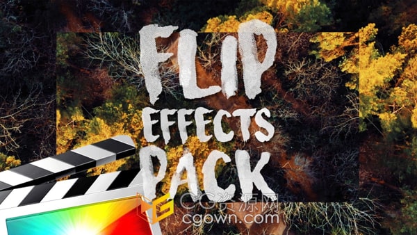 Flip Effects Pack FCPX插件31个画中画翻转效果预设