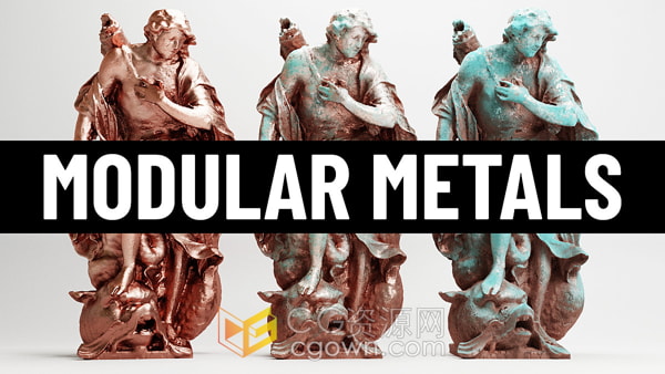 Modular Metals Blender插件钢铁金属材质节点预设