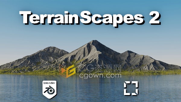 TerrainScapes V2.0 Blender插件生成自然天空环境地形景观