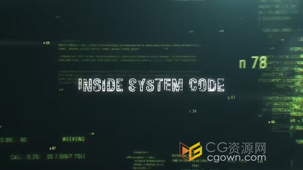 矩阵数字代码故障动画特效高科技技术宣传介绍视频-AE模板
