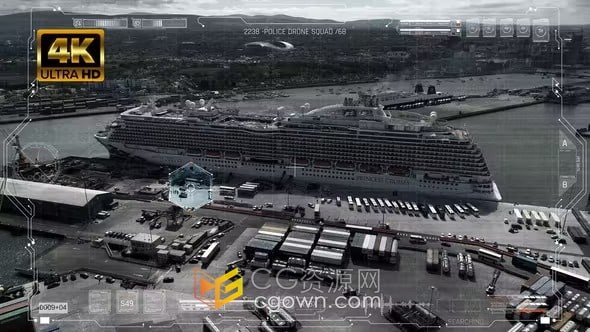 AE模板-無(wú)人機(jī)直升機(jī)駕駛艙平視顯示器全息HUD UI 屏幕科技元素