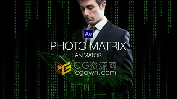 圖片視頻轉(zhuǎn)科技矩陣效果制作AE特效模板